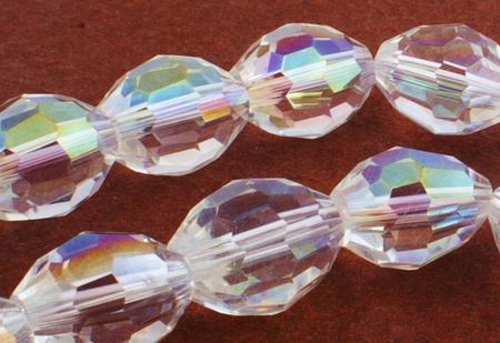 FAC Sparking AB Crystal Oval Beads - 10mm x 8mm