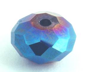 FAC Deep Neon Blue Rondell AB Crystal Beads