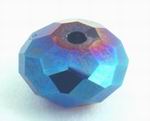 FAC Deep Neon Blue Rondell AB Crystal Beads