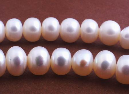 Lustrous White Rondelle Pearls - 6mm