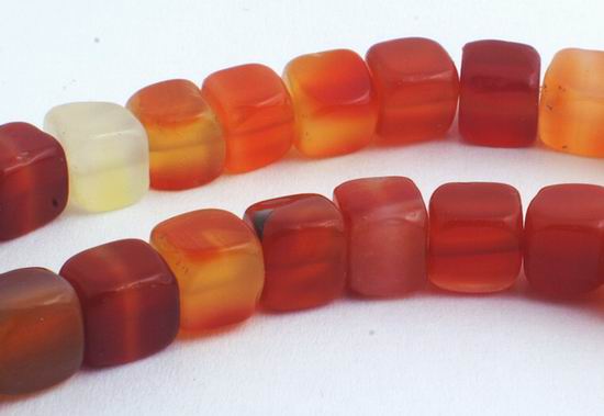 Ravishing  Carnelian Cube Beads - 6mm