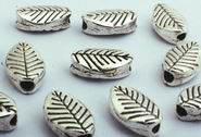40 Fine Small Silver Leaf Spacers