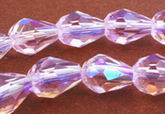 Rosaline Pink AB Crystal Teardrop Beads