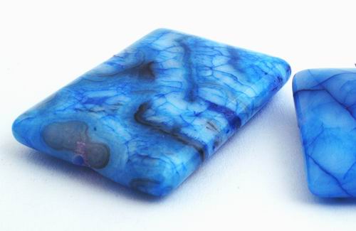 5  Royal Blue Crazy Lace Agate Pillow Beads