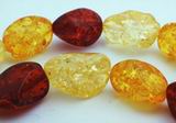 Glamorous 3-Tone Amber Nugget Beads