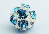 3 Aqua Blue Diamond Rhinestones - 10mm