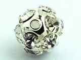 3 Clear Sparking Diamond Rhinestone Beads - 10mm