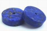 20 Royal Blue & Gold Lapis Heshi Discs - 12mm