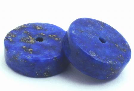 20 Royal Blue & Gold Lapis Heshi Discs - 12mm