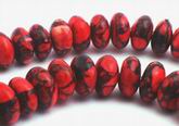 94 Sinful Red Turquoise Rondelle Beads