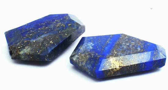 Glamorous Royal-Blue & Gold FAC Lapis Octagonal Focal Bead