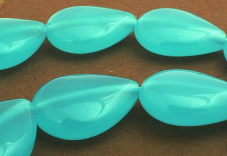 20 Large 	Sensuous Chalcedony Teardrop Beads