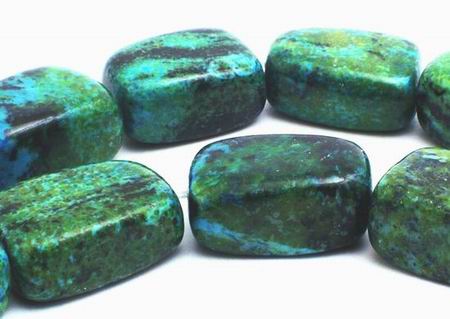 19 Large Gleaming Chrysocolla Nuggets Beads - Heavy!