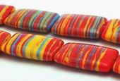 Eye-catching Rainbow Calsilica Pillow Beads - 18mm x 13mm