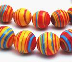 Large 12mm Rainbow Calsilica Beads - explosion of color!