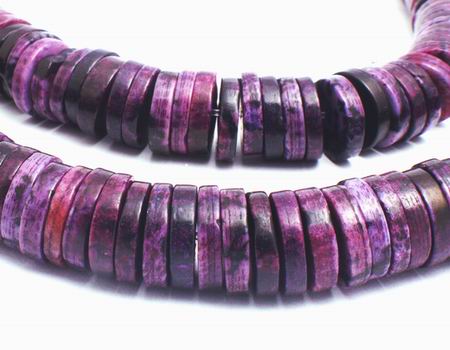 168 Mystical Purple Charoite Disc Heishi Beads