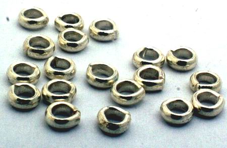 20 Shiny  Thai Silver Ring Beads - 3mm x 2mm