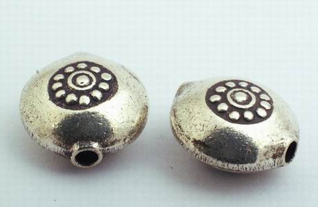 Large Round Thai Silver Bead Spacer - 11mm x 6mm
