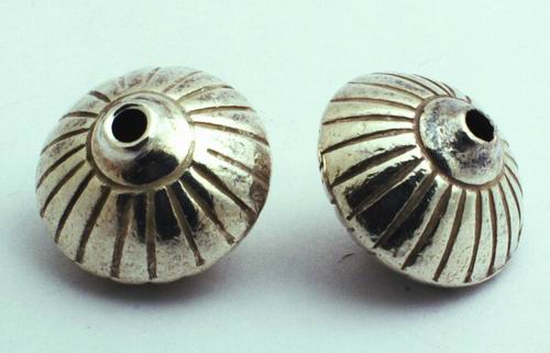 Large Saucer Thai Silver Bead Spacer - 13mm x 10mm