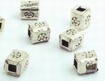 8 Tiny Cube Thai Silver Bead Spacers - 3mm x 2mm