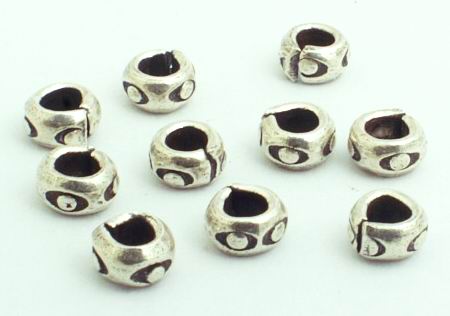 10 Tiny Round Thai Silver Bead Spacers - 3mm x 2mm