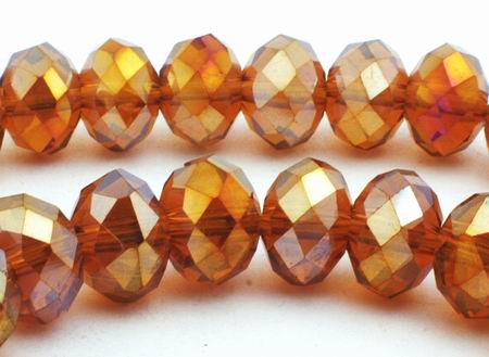 67 Faceted Copper Crystal Rondelle Beads