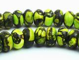 82 Snazzy Olive-Green Turquoise Rondelle Beads