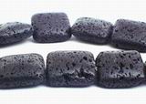 22 Large Square Puff  Lava Beads