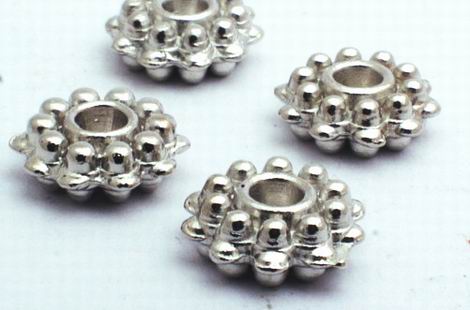 40 Silver Cog Wheel Spacers - 8mm x 3mm