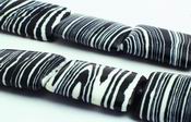 Dramatic Black & White Zebra Pillow Calsilica Beads