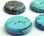 10 Blue Turquoise Disc Beads- 14mm