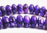 70 Large Purple Turquoise Rondelle Beads