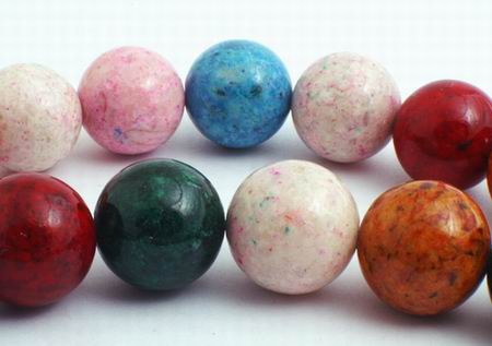 Huge 14mm Vibrant Rainbow Fossil Beads - Highly Polished