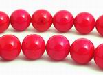 Rich Deep Pink 8mm Fossil Beads