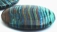 Large Aqua Blue Zebra Oval Calsilica Beads