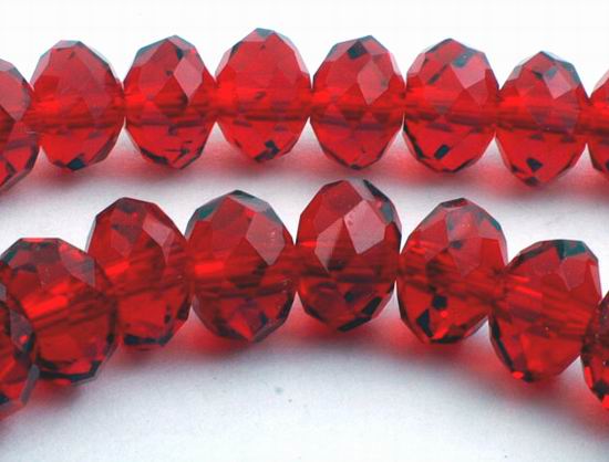 100 Sparking Fire-Engine Red FAC Crystal Beads