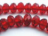 100 Sparking Fire-Engine Red FAC Crystal Beads