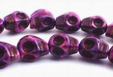 31 Unusual Deep Purple Turquoise Skull Beads