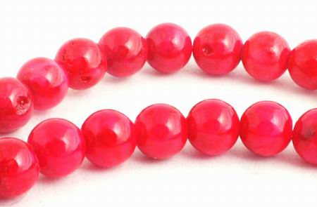 Enticing Scarlet Red Fossil Beads - 4mm