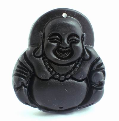 Unusual Happy Buddha Tektite Pendant