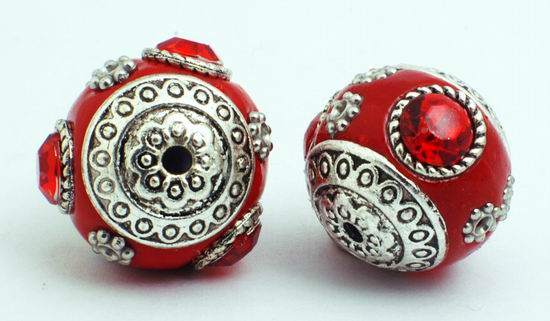 2 Magical Arabian Silver & Red Beads