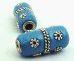 3 Large Sky Blue Arabian Tube Beads - 24mm x 12mm