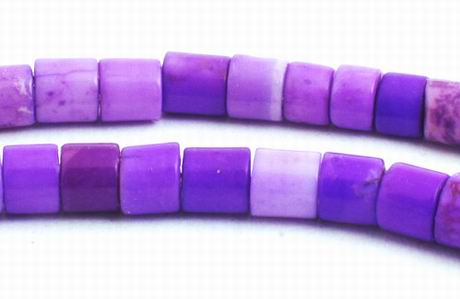 126 Purple Turquoise Tube Beads - 4mm x 3mm