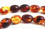 52 Tortoise Shell Barrel Amber Beads - 8mm x 6mm