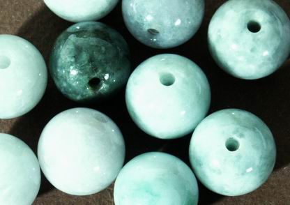 6 Huge 14mm Chinese Jade Beads