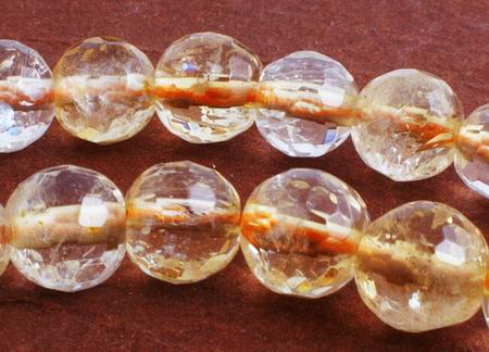 Faceted Dazzling Pineapple Citrine Beads - 7mm