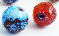 12 Splendid FAC Blue Crab Fire Agate Beads - Large 12mm