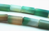 31 Green  Bamboo Agate Tube Beads