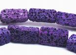 Unusual Earthy Purple Rectangle Lava Beads