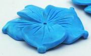 2 Large Summer-Blue Turquoise Flower Beads